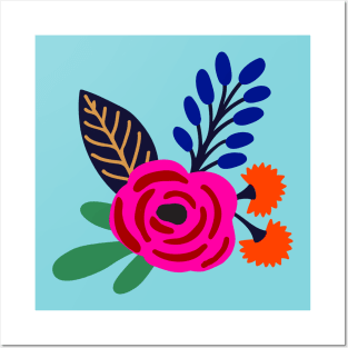 Bold boho flower blooms Posters and Art